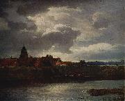 Andreas Achenbach Landschaft mit Flub oil painting reproduction